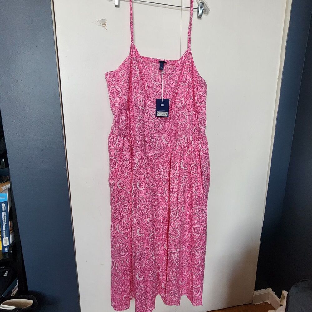 Roller Rabbit target Pink Paisley Smocked corset  Maxi Dress Pockets Plus 3X nwt